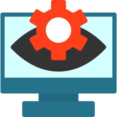 bilgisayar ayarı dişli simgesi düz biçimli