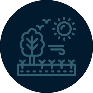 güzel ağaç vektör çizgisi simgesi