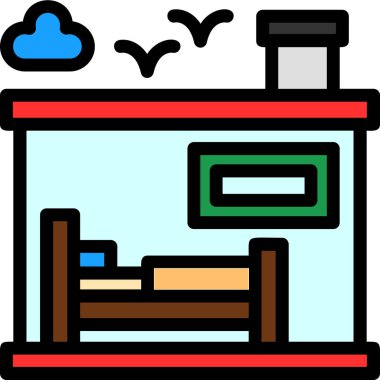 Otel simgesi, vektör illüstrasyonu