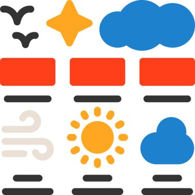 bulut simge seti, vektör çizim.