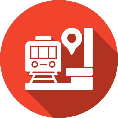 Bir tren simgesinin vektör illüstrasyonu