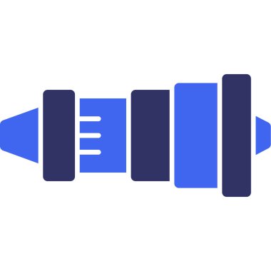Jet motoru Katı İki Renk, Vektör İllüstrasyonu