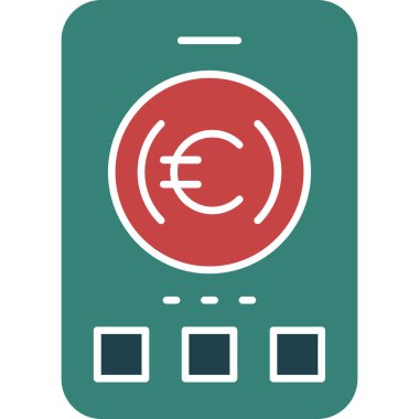 Euro bankacılık ikonu. vektör illüstrasyonu