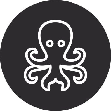 Ahtapot simgesinin vektör illüstrasyonu