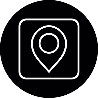 Harita belirleyici simgesi. Web için harita işaretleyici vektör simgesinin basit illüstrasyonu