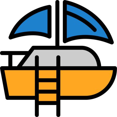 Tekne. Web simgesi basit illüstrasyon