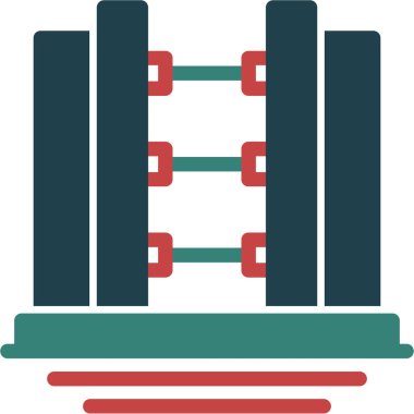 Spor salonu. Web simgesi basit illüstrasyon