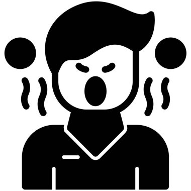 Baş ağrısı ikonu olan bir adamın vektör çizimi