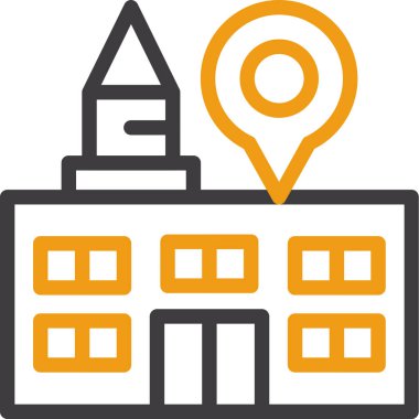 Bina. Web simgesi basit illüstrasyon