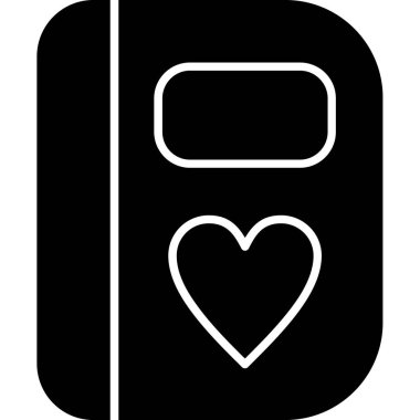 Aşk ikonlu kalp, vektör illüstrasyonu