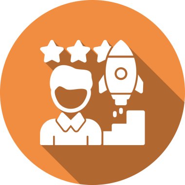 Düz biçimli müşteri gözden geçirme simgesi