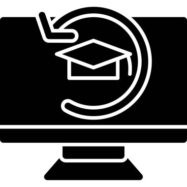 Bilgisayar simgesi. Web için basit bilgisayar vektör simgeleri çizimi