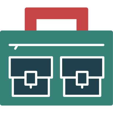 kutu evrak çantası simgesi düz biçimli