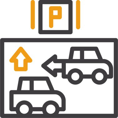 araba park simgesi vektör illüstrasyon