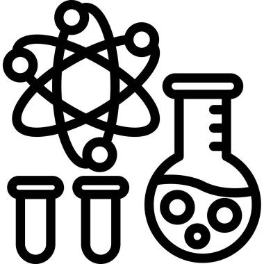 Kimyasal deney laboratuvar simgesi ana hatlar biçiminde