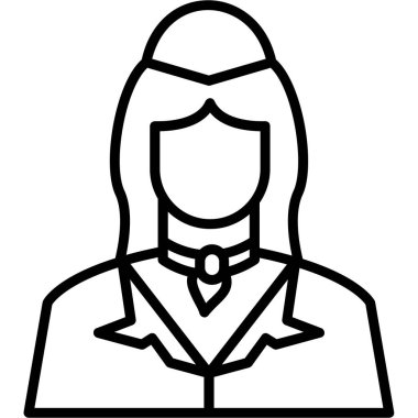 avatar kadın kişisi simgesi ana hat biçiminde