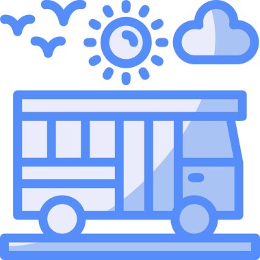 Otobüs. Web simgesi basit illüstrasyon