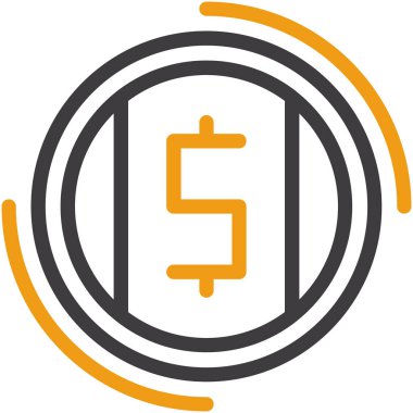 Para dolar para birimi simgesi ana hat biçiminde