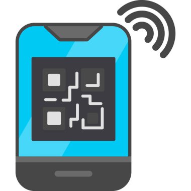 Mobil tarama simgesi, vektör illüstrasyonu