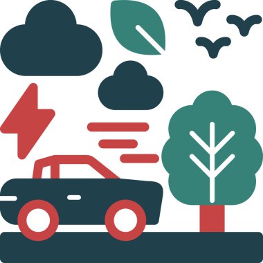 Bir araba simgesinin vektör illüstrasyonu