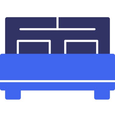 Yatak odası. Web simgesi basit illüstrasyon