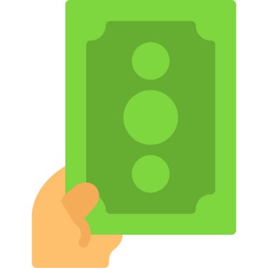 Fatura dolar nakit simgesi düz stil