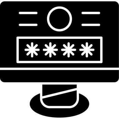 Erişim denetim parola simgesi katı biçiminde