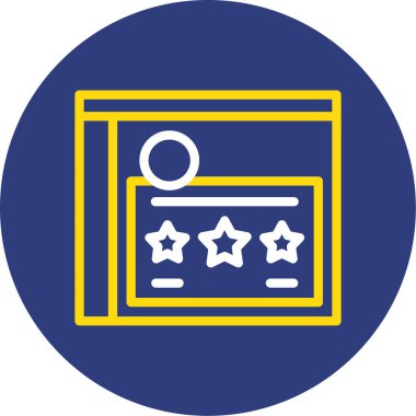 Derecelendirme yıldızı simgesi. düz tasarım biçimi.