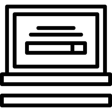 Bilgisayar ekranı. Web simgesi basit illüstrasyon