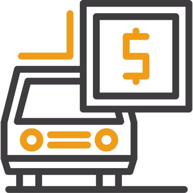 yazar kasa çevrimiçi simgesi ana hatları biçiminde