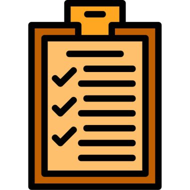 kontrol listesi simgesi renk çizgisi vektörünü kontrol et