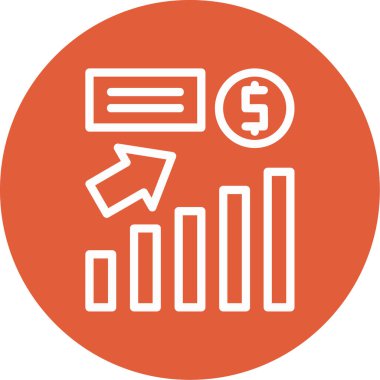 İş Grafiği Simgesi Moda Biçiminde İzole Arkaplan