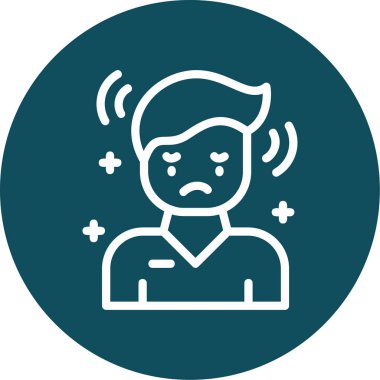 Baş ağrısı. Web simgesi basit illüstrasyon