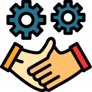 dişli takım çalışması iş simgesi doldurulmuş dış hat biçimi