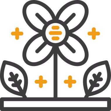 Çiçek. Web simgesi basit illüstrasyon