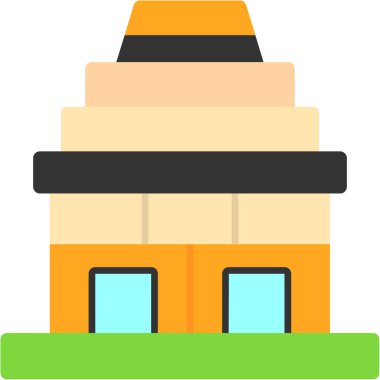 Yapı mimarisi simgesi düz stil