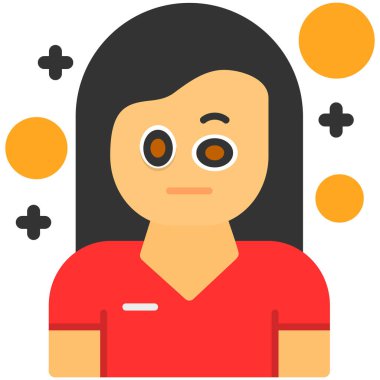 Kadın avatar düz simgesi