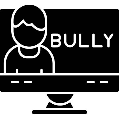 Elinde dizüstü bilgisayar ve zorbalık içeren bir mesaj tutan bir adam.