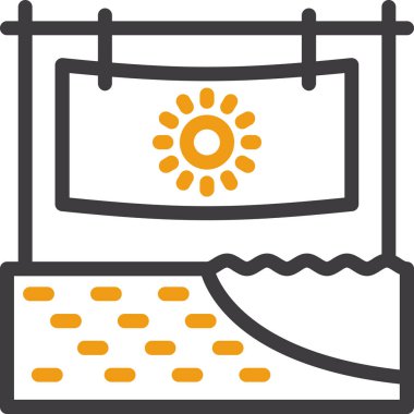 Hava tahmini güneş ikonu ana hatlar biçiminde