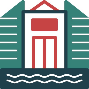 Bina. Web simgesi basit illüstrasyon