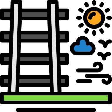 Merdiven simgesi, vektör illüstrasyonu