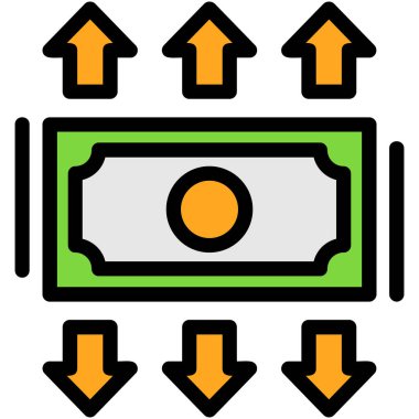Dolar para simgesi, düz stil tasarımı