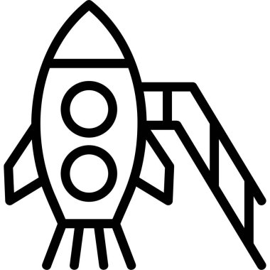 Roket. Web simgesi basit illüstrasyon