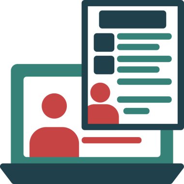 Çevrimiçi konferans. Basit illüstrasyon