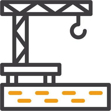 Vinç inşaat inşaat simgesi ana hatları biçiminde