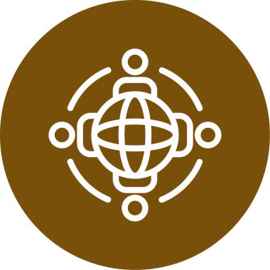 Benzersiz küresel ağ vektör simgesi