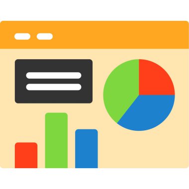 veri analizi düz simge, vektör, illüstrasyon