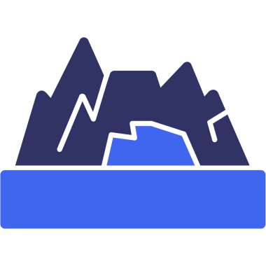 Düz bir dağ ikonu.