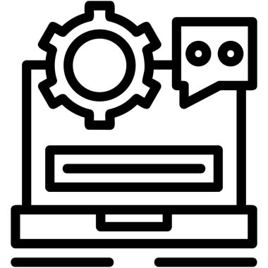 robot. Web simgesi basit illüstrasyon