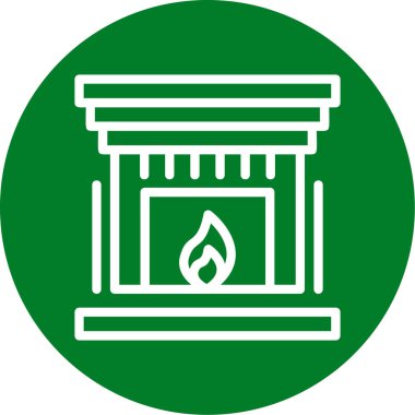 Bir şömine simgesinin vektör illüstrasyonu